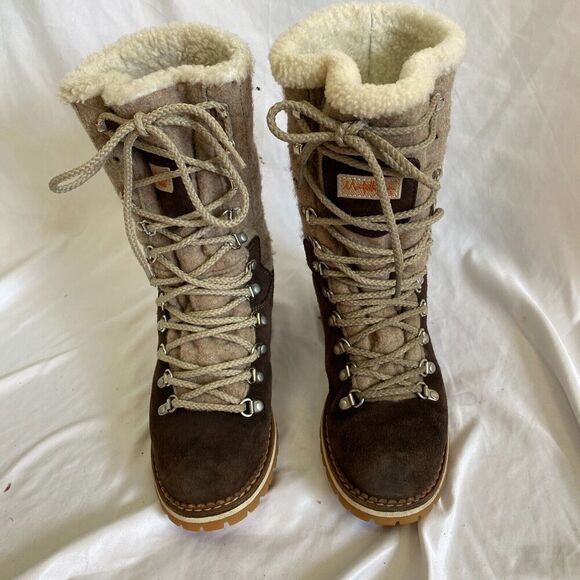 Montelliana knit suede winter boots tall wool insulated warm vibram size 39 US 9 - Picture 3 of 14